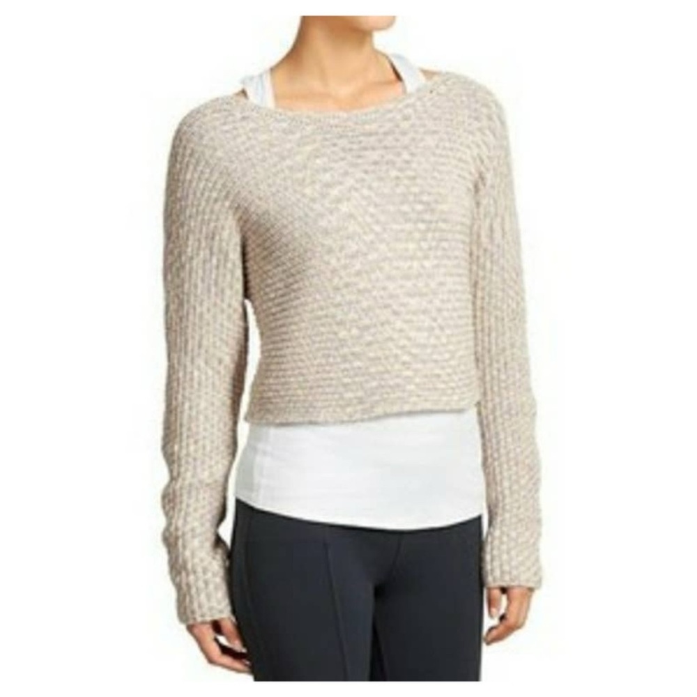 Athleta Chainette Chunky Knit Cropped Sweater Size Small